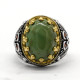 Anillos de plata de ley 925 para hombres, piedra turquesa ovalada y anillo de circón negro para hombres, joyería fina turca de plata antigua Vintage para regalo anillos de piedra turquesa para hombre plata - malaquita tienda 36