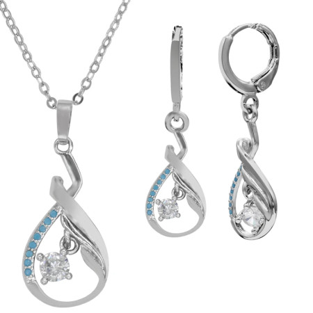 Conjuntos de joyas de plata esterlina 925 para mujer, aretes/collar con colgante, conjunto de joyería elegante, regalo de compromiso Conjuntos de joyas de plata esterlina 925 para mujer, aretes/collar con colgante, conjunto de joyería elegante, regalo de compromiso