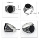 Anillo de Plata de Ley 925 hecho a mano para hombre y mujer, diseño Vintage tailandés de esmalte negro ovalado, joyería de fiesta - malaquita tienda 36