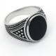 Anillo de Plata de Ley 925 hecho a mano para hombre y mujer, diseño Vintage tailandés de esmalte negro ovalado, joyería de fiesta - malaquita tienda 36