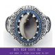 Anillo de Plata de Ley 925 con piedras azules para hombre, anillo grande de piedra Natural, estilo Punk Vintage, turco, hecho a mano, joyería de fiesta - malaquita tienda 36