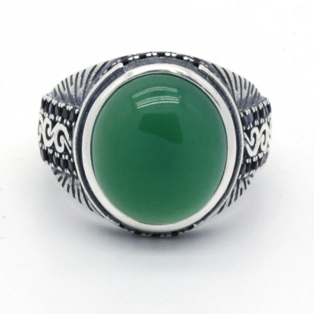 Anillo de Plata de Ley 925 con piedra de ágata Natural para hombre, joyería fina con diseño exquisito, de CZ negro, para boda