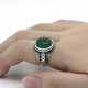 Anillo de Plata de Ley 925 con piedra de ágata Natural para hombre, joyería fina con diseño exquisito, de CZ negro, para boda - malaquita tienda 36