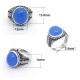 Anillo de plata de ley 100% auténtica para hombre, con piedra de ágata Natural, Círculo de leopardo, piedra de circón negro, anillo de boda de moda - malaquita tienda 36