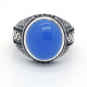 Anillo de plata de ley 100% auténtica para hombre, con piedra de ágata Natural, Círculo de leopardo, piedra de circón negro, anillo de boda de moda - malaquita tienda 36