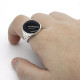 Anillo negro turco de Plata de Ley 925 para hombre y mujer, anillo esmaltado negro, diseño tallado Vintage Original, joyería - malaquita tienda 36
