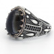 Anillo de Plata de Ley 925 con diseño de ágata Natural para hombre, sortija ovalada, estilo Punk, gota de agua, joyería hecha a mano - malaquita tienda 36