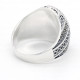 Anillo de Plata de Ley 925 auténtica para hombre, anillo ovalado grande de esmalte negro para hombre, estilo Retro Vintage, joyería turca hecha a mano, regalo - malaquita tienda 36