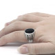 Anillo de Plata de Ley 925 auténtica para hombre, anillo ovalado grande de esmalte negro para hombre, estilo Retro Vintage, joyería turca hecha a mano, regalo - malaquita tienda 36