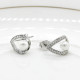 Pendientes pequeños de Zirconia cúbica para mujer, aretes pequeños y elegantes con perlas naturales de agua dulce, de alta calidad - malaquita tienda 36