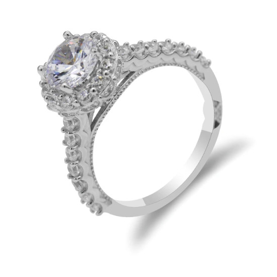 Anillos de plata de ley 925 para mujer, anillo de boda deslumbrante de circonita cúbica, estilo clásico, joyería fina - malaquita tienda 36