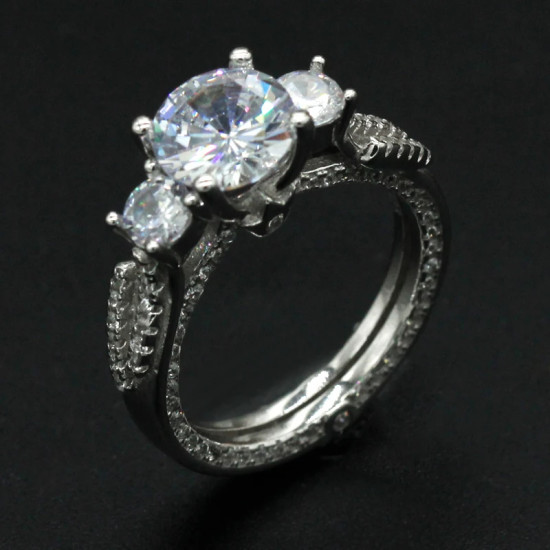 Anillo de plata de primera ley y circón para mujer, sortija, plata esterlina 925, Circonia cúbica, zirconia, circonita, zirconita, zirconita, circón, estilo clásico y elegante - malaquita tienda 36