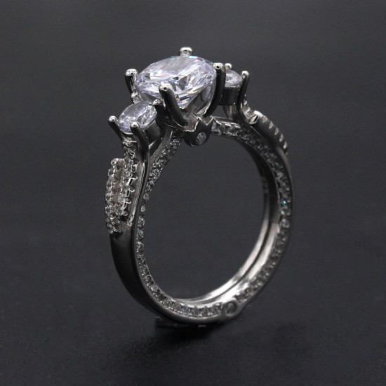 Anillo de plata de primera ley y circón para mujer, sortija, plata esterlina 925, Circonia cúbica, zirconia, circonita, zirconita, zirconita, circón, estilo clásico y elegante - malaquita tienda 36