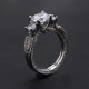 Anillo de plata de primera ley y circón para mujer, sortija, plata esterlina 925, Circonia cúbica, zirconia, circonita, zirconita, zirconita, circón, estilo clásico y elegante - malaquita tienda 36