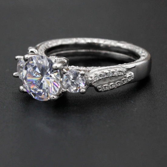 Anillo de plata de primera ley y circón para mujer, sortija, plata esterlina 925, Circonia cúbica, zirconia, circonita, zirconita, zirconita, circón, estilo clásico y elegante - malaquita tienda 36