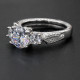 Anillo de plata de primera ley y circón para mujer, sortija, plata esterlina 925, Circonia cúbica, zirconia, circonita, zirconita, zirconita, circón, estilo clásico y elegante - malaquita tienda 36