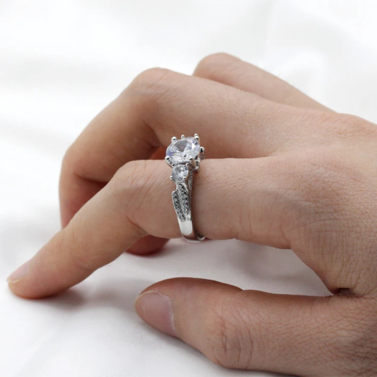 Anillo de plata de primera ley y circón para mujer, sortija, plata esterlina 925, Circonia cúbica, zirconia, circonita, zirconita, zirconita, circón, estilo clásico y elegante - malaquita tienda 36