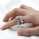 Deslumbrante anillo de Plata de Ley 925 de 2 uds. De piedra CZ, conjunto de anillos de compromiso/boda para mujer, diseño único, joyería de alta calidad fina - malaquita tienda 36