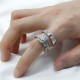 Deslumbrante anillo de Plata de Ley 925 de 2 uds. De piedra CZ, conjunto de anillos de compromiso/boda para mujer, diseño único, joyería de alta calidad fina - malaquita tienda 36