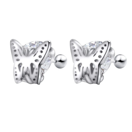 Pendientes de animales para mujer, de Plata de Ley 925, simples, de mariposa, joyería fina, regalo de moda en boda Pendientes de animales para mujer, de Plata de Ley 925, simples, de mariposa, joyería fina, regalo de moda en boda