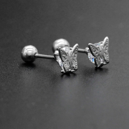 Pendientes de animales para mujer, de Plata de Ley 925, simples, de mariposa, joyería fina, regalo de moda en boda - malaquita tienda 36