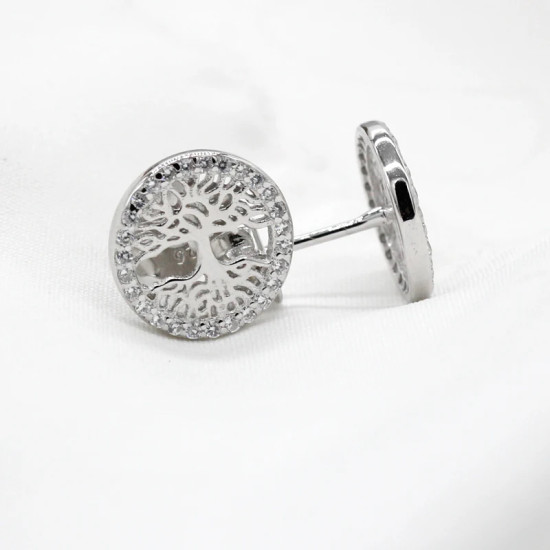 Pendientes de árbol de Plata de Ley 925 para mujer, aretes de árbol de la vida, simples, joyería fina hecha a mano - malaquita tienda 36