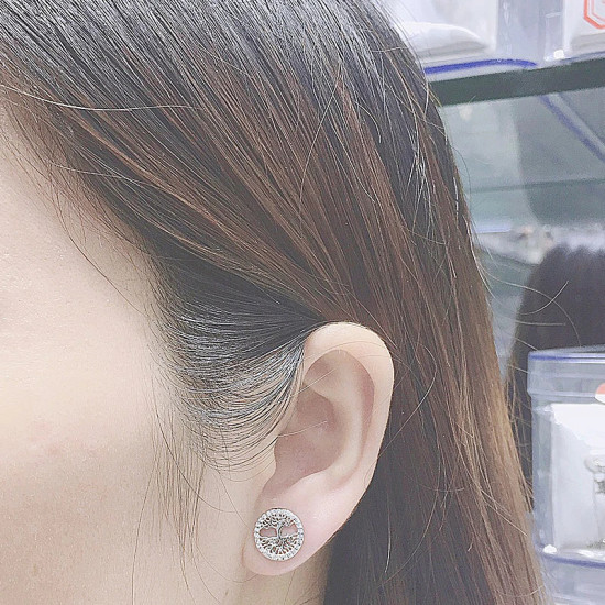 Pendientes de árbol de Plata de Ley 925 para mujer, aretes de árbol de la vida, simples, joyería fina hecha a mano - malaquita tienda 36