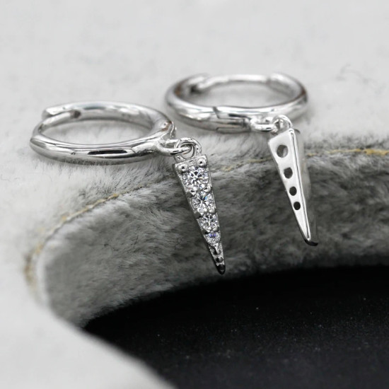 Pendientes de plata de primera ley y piedra para mujer, aretes pequeños, plata esterlina 925, Circonia cúbica, zirconia, circonita, zirconita, zirconita, diseño geométrico, estilo Punk, Unisex - malaquita tienda 36