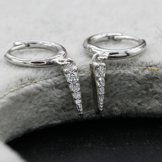 Pendientes de plata de primera ley y piedra para mujer, aretes pequeños, plata esterlina 925, Circonia cúbica, zirconia, circonita, zirconita, zirconita, diseño geométrico, estilo Punk, Unisex - malaquita tienda 36