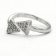 Anillos abiertos de doble triángulo para mujer, joyería de circonia cúbica Ajustable para dedo, estilo romántico, joyería de moda de alta calidad - malaquita tienda 36