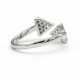 Anillos abiertos de doble triángulo para mujer, joyería de circonia cúbica Ajustable para dedo, estilo romántico, joyería de moda de alta calidad - malaquita tienda 36