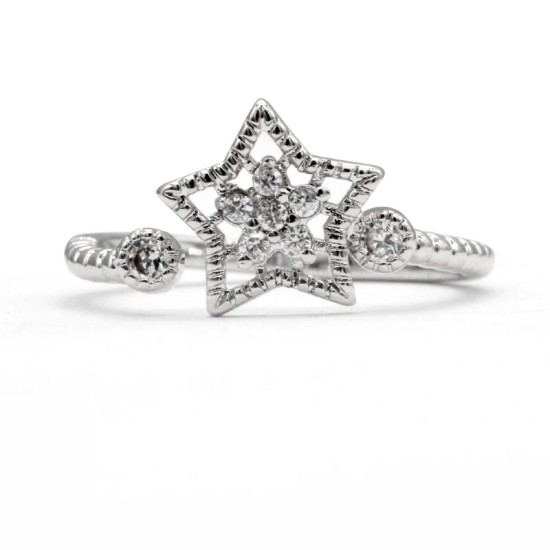 Anillos de boda para mujer, anillos de estrella Retro Vintage para mujer, regalo de fiesta, deslumbrante, Circonia cúbica, anillos de dedo de tamaño ajustable - malaquita tienda 36