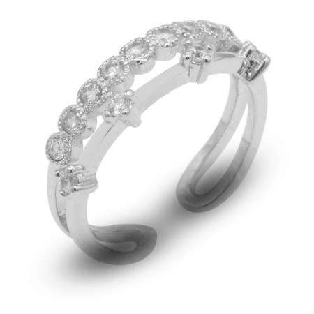 Anillos multicapa de diseño bonito para mujer, anillos de circonia cúbica Simple y elegante, anillos de dedo de tamaño ajustable, regalo de joyería Anillos multicapa de diseño bonito para mujer, anillos de circonia cúbica Simple y elegante, anillos de dedo de tamaño ajustable, regalo de joyería
