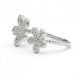 Anillos abiertos de doble flor para mujer, anillos de dedo de tamaño ajustable para mujer, estilo romántico, deslumbrante, piedra CZ, joyería de moda - malaquita tienda 36