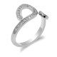 Anillos abiertos de circonia cúbica para mujer, sortija con ondas simples, Color blanco, tamaño ajustable, joyería fina - malaquita tienda 36