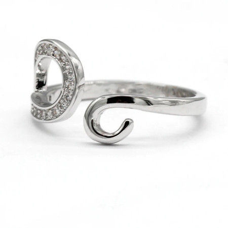 Anillos abiertos de circonia cúbica para mujer, sortija con ondas simples, Color blanco, tamaño ajustable, joyería fina Anillos abiertos de circonia cúbica para mujer, sortija con ondas simples, Color blanco, tamaño ajustable, joyería fina