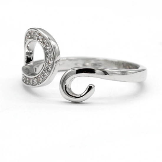 Anillos abiertos de circonia cúbica para mujer, sortija con ondas simples, Color blanco, tamaño ajustable, joyería fina - malaquita tienda 36