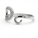 Anillos abiertos de circonia cúbica para mujer, sortija con ondas simples, Color blanco, tamaño ajustable, joyería fina - malaquita tienda 36