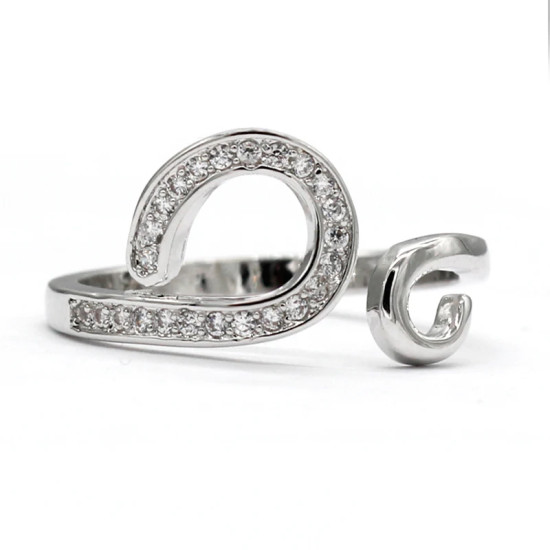 Anillos abiertos de circonia cúbica para mujer, sortija con ondas simples, Color blanco, tamaño ajustable, joyería fina - malaquita tienda 36