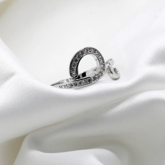 Anillos abiertos de circonia cúbica para mujer, sortija con ondas simples, Color blanco, tamaño ajustable, joyería fina - malaquita tienda 36