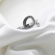 Anillos abiertos de circonia cúbica para mujer, sortija con ondas simples, Color blanco, tamaño ajustable, joyería fina - malaquita tienda 36