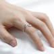 Anillos abiertos de circonia cúbica para mujer, sortija con ondas simples, Color blanco, tamaño ajustable, joyería fina - malaquita tienda 36