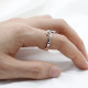 Anillos abiertos de circonia cúbica para mujer, sortija con ondas simples, Color blanco, tamaño ajustable, joyería fina - malaquita tienda 36