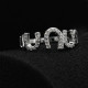 Anillo abierto con forma de corazón y letras para mujer, sortija de boda de estilo romántico, ajustable, deslumbrante, CZ, joyería de moda - malaquita tienda 36