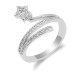 Anillos abiertos de circonia cúbica para mujer, joyería elegante con estrella elevada, estilo de moda, deslumbrante, para compromiso/boda - malaquita tienda 36