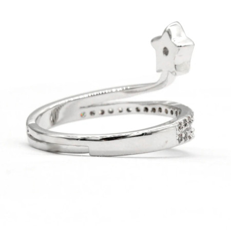 Anillos abiertos de circonia cúbica para mujer, joyería elegante con estrella elevada, estilo de moda, deslumbrante, para compromiso/boda Anillos abiertos de circonia cúbica para mujer, joyería elegante con estrella elevada, estilo de moda, deslumbrante, para compromiso/boda