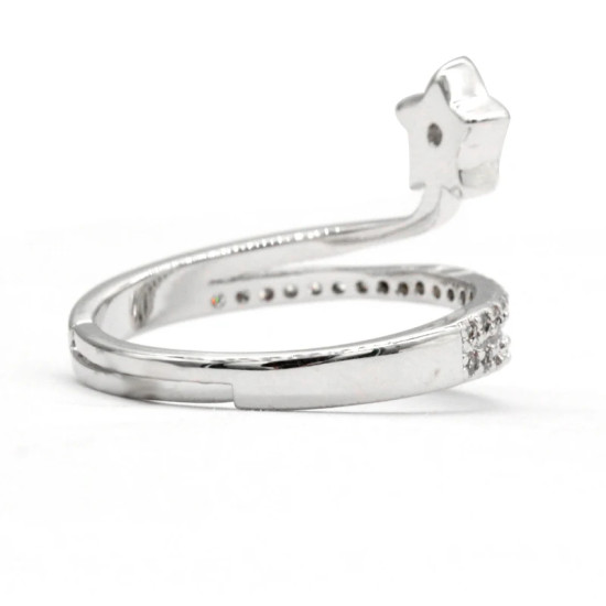 Anillos abiertos de circonia cúbica para mujer, joyería elegante con estrella elevada, estilo de moda, deslumbrante, para compromiso/boda - malaquita tienda 36