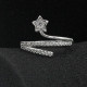 Anillos abiertos de circonia cúbica para mujer, joyería elegante con estrella elevada, estilo de moda, deslumbrante, para compromiso/boda - malaquita tienda 36