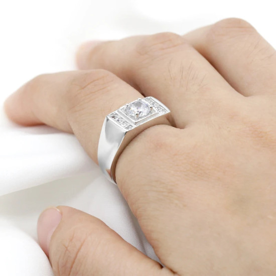 Anillos de plata 925 para mujer, anillo de boda elegante de piedra CZ deslumbrante, hecho a mano, regalos de moda clásicos simples para mujer, joyería fina - malaquita tienda 36
