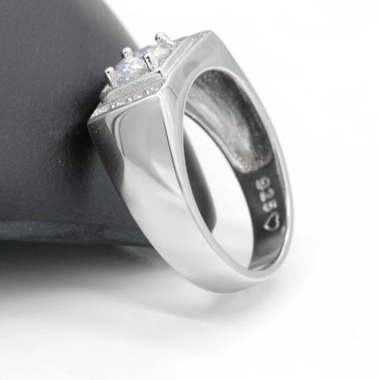 Anillos de plata 925 para mujer, anillo de boda elegante de piedra CZ deslumbrante, hecho a mano, regalos de moda clásicos simples para mujer, joyería fina - malaquita tienda 36